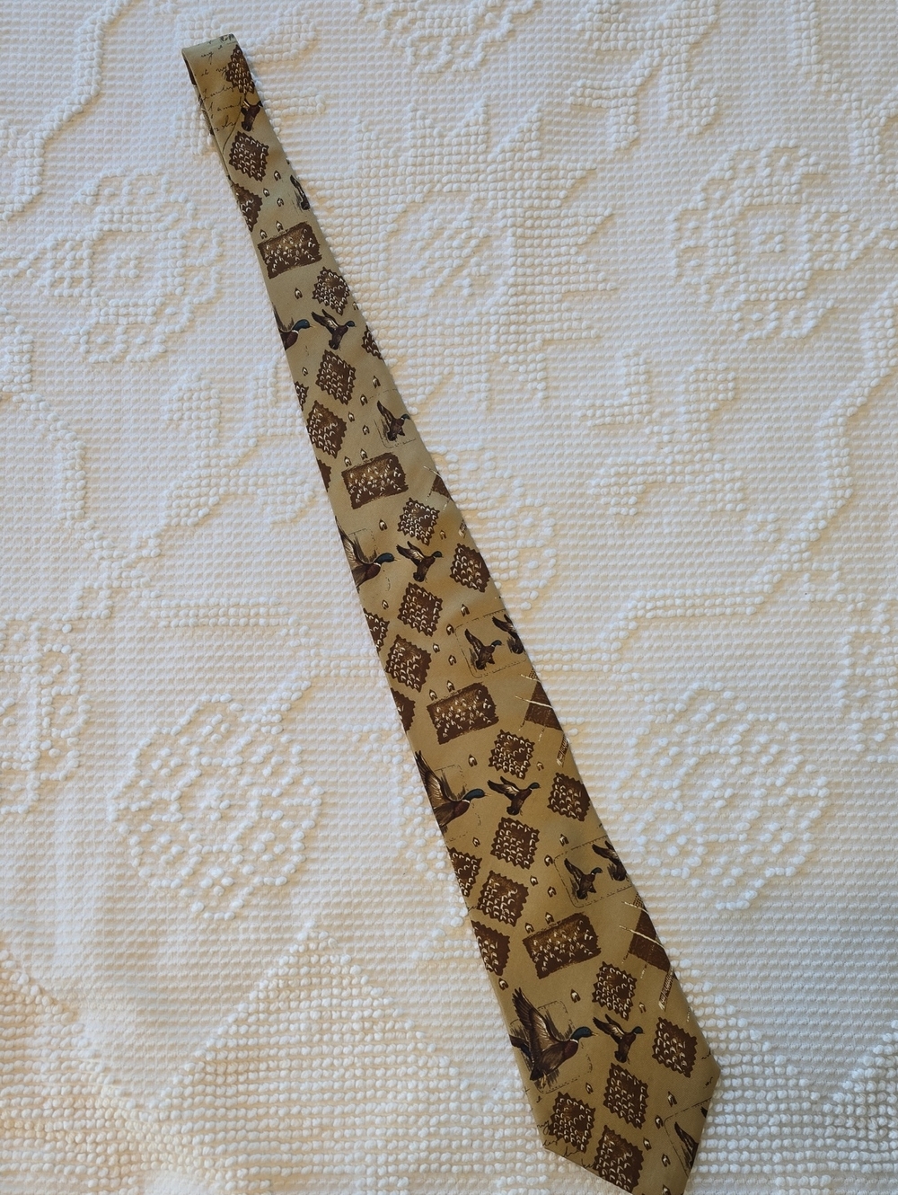 Vintage Chaps Ralph Lauren Silk Tie Mallard Duck Wildlife Hunting Gorpcore 90s